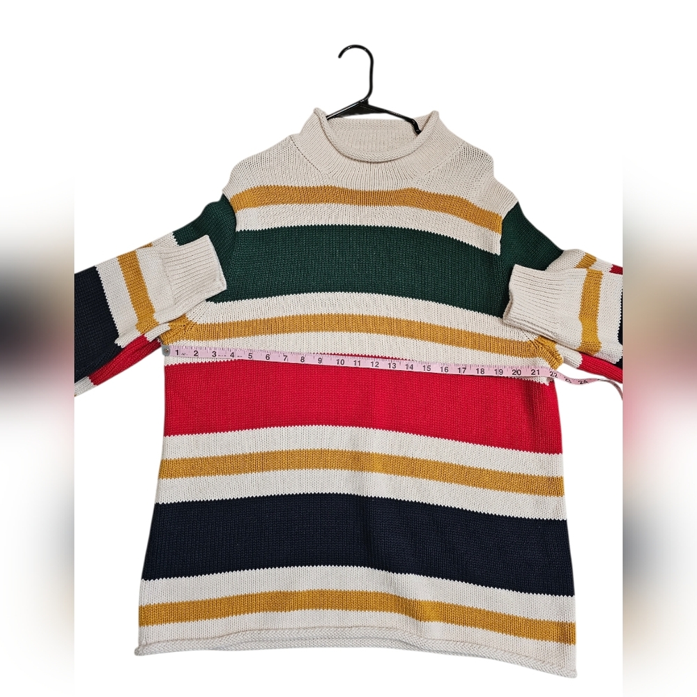 J.Crew Men's Large Striped Cotton Roll-Neck Sweater Archival Heritage Iconic - Picture 6 of 7